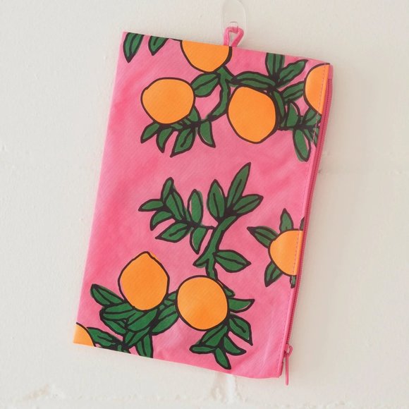 NWOT Baggu Flat Pouch Large - Orange Tree - Picture 2 of 4